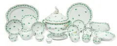 Herend, Manufactory (Hungarian) Porcelain Dinner Service, 'Green Grape Leaf' 99 PCS