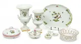 Herend, Manufactory (Hungarian) Rothschild Bird Porcelain Tableware, 8 pcs