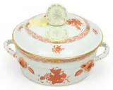 Herend, Manufactory (Hungarian) Chinese Bouquet Rust Covered Dish