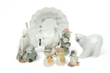 & Lladro (Spanish) Porcelain Figurines & Dish, Depth 2" 7 pcs by Royal Copenhagen, sold Nov 2024