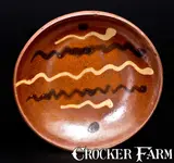 David Smith, W. SMITH / WOMELSDORF, PA Redware Plate w/ Two-Color Slip Decoration
