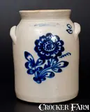 N. Clark & Co., N. CLARK & CO. / ROCHESTER, N.Y. Stoneware Jar with Fine Slip-Trailed Floral Decoration