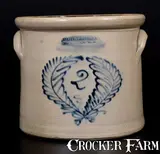 Burger & Co, BURGER & CO. / ROCHESTER N.Y. Stoneware Crock w/ Cobalt Wreath Decoration, circa 1875, Stoneware