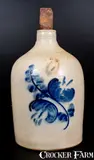 N.A. White & Son, 3 Gal. N. A. WHITE & SON / UTICA, NY Stoneware Jug with Floral Decoration, circa 1885, Stoneware
