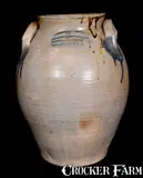 Lewis & Gardiner, Scarce Three-Gallon LEWIS & GARDINER / HUNTINGTON. L I Cobalt-Decorated Stoneware Jar, circa 1827-1829, Stoneware