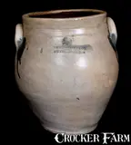 Lewis & Gardiner, Scarce Two-Gallon LEWIS & GARDINER / HUNTINGTON. L I Stoneware Jar, circa 1827-1829, Stoneware