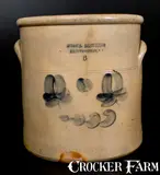 Brown Brothers, Unusual Six-Gallon BROWN. BROTHERS / HUNTINGTON. L.I. Stoneware Crock