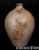 T. Crafts & Co., Rare T. CRAFTS & CO. / WHATELY, MA Stoneware Jug with Ochre Floral Decoration, circa 1835, Stoneware