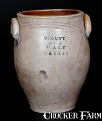 Orcutt And Wait, ORCUTT AND WAIT / WHATELY Ovoid Stoneware Jar, circa 1815-1817, Stoneware