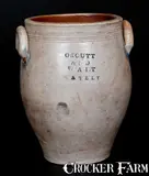 Orcutt And Wait, ORCUTT AND WAIT / WHATELY Ovoid Stoneware Jar, circa 1815-1817, Stoneware