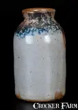 JOHN BELL / WAYNESBORO PA Stoneware Canning Jar with Sponged Cobalt Decoration by John Bell, circa 1850-1880, Stoneware, sold Oct 2015
