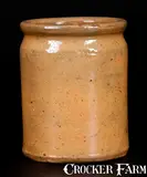 John Bell, Yellow JOHN BELL / WAYNESBORO, PA Redware Canning Jar, circa 1850-1880, Redware