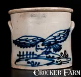 J. & E. NORTON / BENNINGTON, VT Stoneware Crock with Flying Hawk Decoration by J. & E. Norton, circa 1855, Stoneware, sold Oct 2015