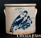 F. B. NORTON & CO / WORCESTER, MASS. Stoneware Crock w/ Parrot Decoration by F. B. Norton & Co, circa 1870, Stoneware, sold Oct 2015