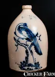 Fine J. NORTON & CO / BENNINGTON, VT Stoneware Pheasant-on-Stump Jug by J. Norton & Co., circa 1860, Stoneware, sold Oct 2015