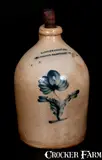 Vesey St, Decorated Stoneware Jug with VESEY ST. / NEW YORK Druggist's Advertising, circa 1840, Stoneware