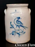 W. A. MACQUOID & CO. / POTTERY WORKS / LITTLE W 12TH ST. N.Y. Stoneware Bird Jar by W.A. Macquoid & Co. Pottery Works, circa 1870, Stoneware, sold Oct 2015