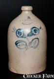 W. A. MACQUOID & CO. / POTTERY WORKS / LITTLE W 12TH ST. N.Y. Stoneware Jug w/ Pears Decoration by W.A. Macquoid & Co. Pottery Works, circa 1870, Stoneware, sold Oct 2015