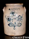 L. Lehman & Co, L. LEHMAN & CO. / WEST 12TH ST. N Y Stoneware Jar with Fine Floral Decoration, circa 1860, Stoneware