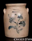 Wm. A. Macquoid & Co., WM. A. MACQUOID & CO. / NEW-YORK Stoneware Jar with Floral Decoration, Stoneware