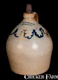 J. B. Caire & Co., J. B. CAIRE & CO. / POKEEPSIE, NY Stoneware Jug w/ Slip-Trailed Loop Decoration, circa 1842-1843, Stoneware