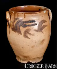 D. Williams, Rare D. WILLIAMS / POUGHKEEPSIE Stoneware Jar, Durrell Williams, 1815-1820, 1815-1820, Stoneware