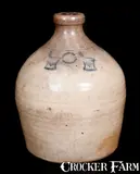Jacob Caire, Unusual JACOB CAIRE / PO'KEEPSIE, NY Apothecary Jug w/ Impressed Mortar and Pestle Motif, circa 1845, Stoneware