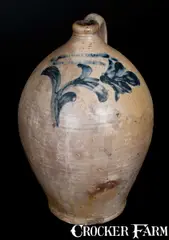 D. Williams, Important D. WILLIAMS / POUGHKEEPSIE Stoneware Jug w/ Incised Floral Decoration, Durrell Williams, 1815-20, 1815-20, Stoneware