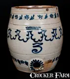 J. B. Caire & Co., J. B. CAIRE & CO. / PO'KEEPSIE, NY Stoneware Keg w/ Profuse Slip-Trailed Decoration, circa 1842-1843, Stoneware