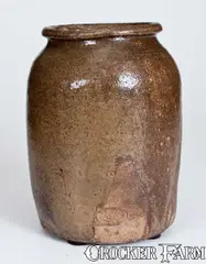 G.P. Seigler, G.P. SEIGLER / TRENTON, S.C. Alkaline-Glazed Stoneware Jar, Shaw's Creek, Edgefield District, SC, circa 1880, Alkaline-glazed stoneware