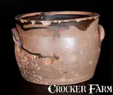 E. Bissett, Rare E. BISSETT / WASHINGTON New Jersey Stoneware Spouted Milkpan, circa 1830, Stoneware