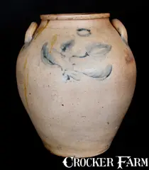 B. Lent, Very Rare B. LENT / CALDWELL Essex County, NJ Ovoid Stoneware Jar, circa 1825, Stoneware