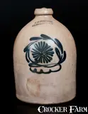 J.M. Pruden, J. M. PRUDEN / ELIZABETH, NJ Decorated Stoneware Jug, mid 19th century, Stoneware