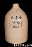 Brown Brother, Extremely Rare 1872 BROWN BROTHER / HUNTINGTON / L.I Stoneware Jug w/ Stars, 1872, Stoneware