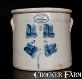 Brown Brothers, BROWN BROTHERS / HUNTINGTON / L.I. Stoneware Crock w/ Floral Decoration