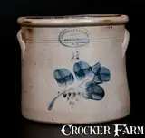 Brown Brothers, BROWN BROTHERS / HUNTINGTON / L.I. Stoneware Crock w/ Floral Decoration