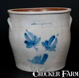 Brown & Bros, BROWN & BROS. / HUNTINGTON, L.I. Stoneware Jar w/ Floral Decoration, circa 1863-1870, Stoneware