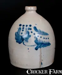 F. J. Caire, F. J. CAIRE / Huntington, L.I. Stoneware Jug with Floral Decoration, circa 1854-1863, Stoneware