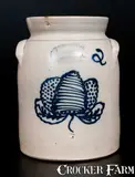 J. Burger Jr, 2 Gal. J. BURGER JR. / ROCHESTER, N.Y. Stoneware Jar with Floral Decoration
