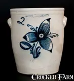 F. Stetzenmeyer, F. STETZENMEYER. / ROCHESTER. N.Y. Stoneware Jar w/ Cobalt Floral Decoration, circa 1855, Stoneware