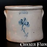 S. C. Brown, Scarce S. C. BROWN / HUNTINGTON Stoneware Crock w/ Floral Decoration, circa 1879-1882, Stoneware