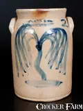 Clark & Co., Unusual CLARK & CO / ROCHESTER, NY Stoneware Jar with Tree Decoration, circa 1840, Stoneware
