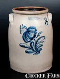 John Burger, 3 Gal. JOHN BURGER / ROCHESTER Stoneware Jar with Floral Decoration, circa 1860, Stoneware
