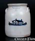 A.O. Whittemore, A.O. WHITTEMORE. / HAVANA. N.Y Two-Gallon Stoneware Jar w/ House Decoration