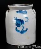 E. H. Farrar, Rare E. H. FARRAR / NORTH BAY Stoneware Jar with Floral Decoration, circa 1851, Stoneware
