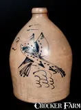 S. Hart, 2 Gal. S. HART / FULTON Stoneware Jug with Double Bird Decoration
