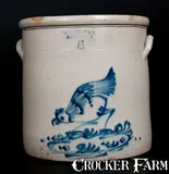 Ottman & Co., 5 Gal. HAXSTUN, OTTMAN & CO. / FORT EDWARD. N.Y. Stoneware Chicken Crock