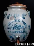 A. Russell, Very Rare A. RUSSELL / BEAVER, PA Stoneware Water Cooler with NASHVILLE Advertising, circa 1875-1885, Stoneware