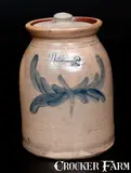 T.G. Daub, T. G. DAUB / EASTON, PA Stoneware Lidded Jar with Cobalt Decoration, late 19th century, Stoneware