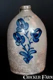 Sam'l I Irvine, Fine SAM'L. I. IRVINE / NEWVILLE, PA Stoneware Jug w/ Floral Decoration, circa 1865, Stoneware